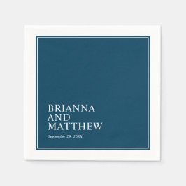 Servilleta De Papel Marco doble clásico simple en blanco y azul marino