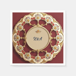Servilleta De Papel Marco elegante con decoración floral ornamentada