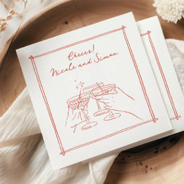 Servilleta De Papel Marco esquematizado boda de cristal de Champagne