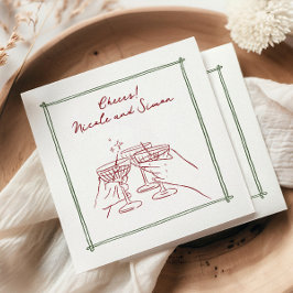 Servilleta De Papel Marco esquematizado boda de cristal de Champagne