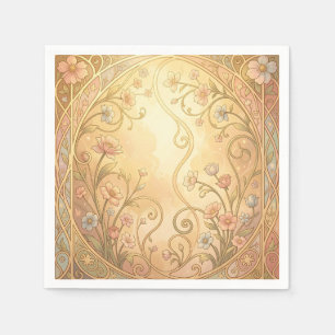 Servilleta De Papel Marco floral Art Nouveau borde ornamental vintage