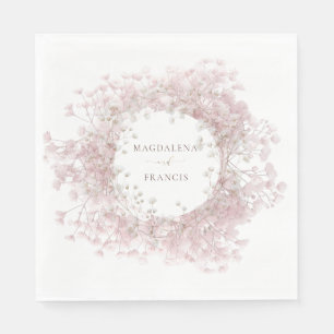 Servilleta De Papel marco floral de aliento de bebé boda