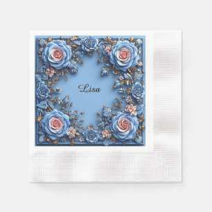 Servilleta De Papel Marco Floral Elegante