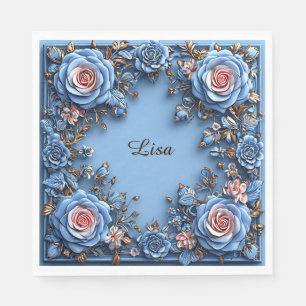 Servilleta De Papel Marco Floral Elegante