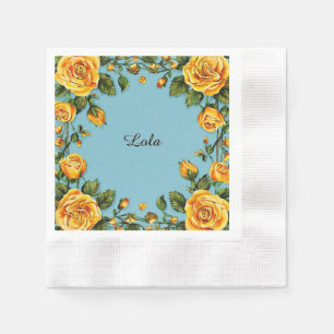 Servilleta De Papel Marco Floral Elegante