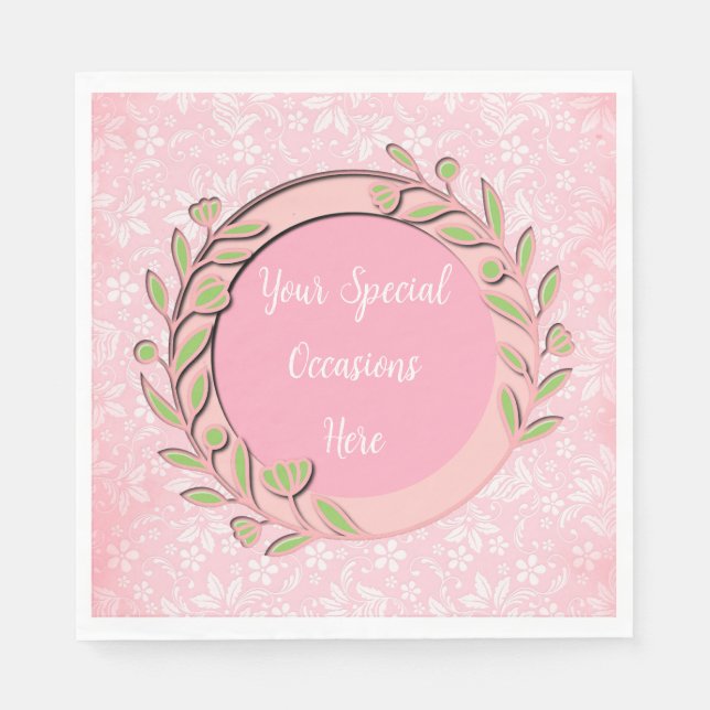 Servilleta De Papel Marco floral elegante: para cada ocasión (Anverso)