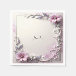 Servilleta De Papel Marco floral rosa