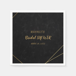 Servilleta De Papel Marco geométrico de moda negro y oro