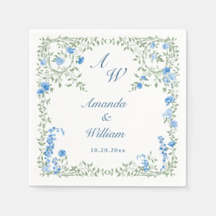 Servilleta De Papel Marco ornado victoriano Flores silvestres Boda flo