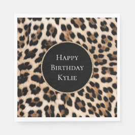 Servilleta De Papel Marco para el Purpurina de animales del leopardo c