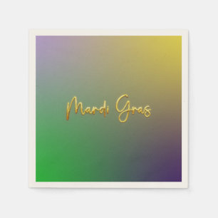 Servilleta De Papel Mardi Gras Amarillo, Púrpura, Verde