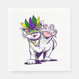 Servilleta De Papel mardi gras cat gracioso kitten