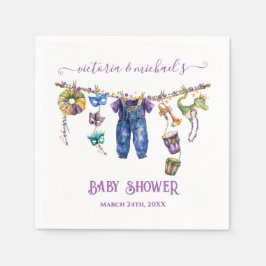 Servilleta De Papel Mardi Gras Clothesline boy Baby Shower