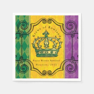 Servilleta De Papel Mardi Gras Crown Personalizado Familia Napkins