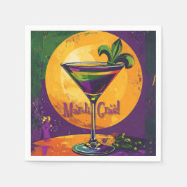 Servilleta De Papel Mardi Gras de mediados de siglo Martini Fleur De L