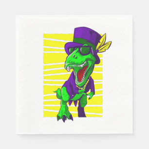 Servilleta De Papel mardi gras dinosaur trex divertido