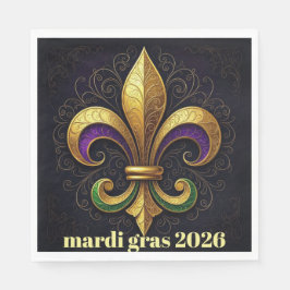 Servilleta De Papel Mardi Gras Fleur de Lis Party