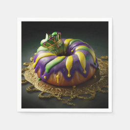 Servilleta De Papel Mardi Gras King Cake con corona