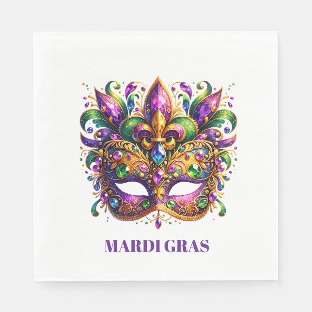 Servilleta De Papel Mardi Gras Mask  (Anverso)