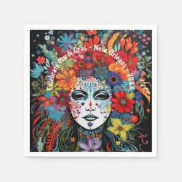 Servilleta De Papel Mardi Gras Mask & Headdress Personalizado Fiesta d