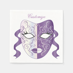 Servilleta De Papel Mardi Gras Mask Thunder_Cove
