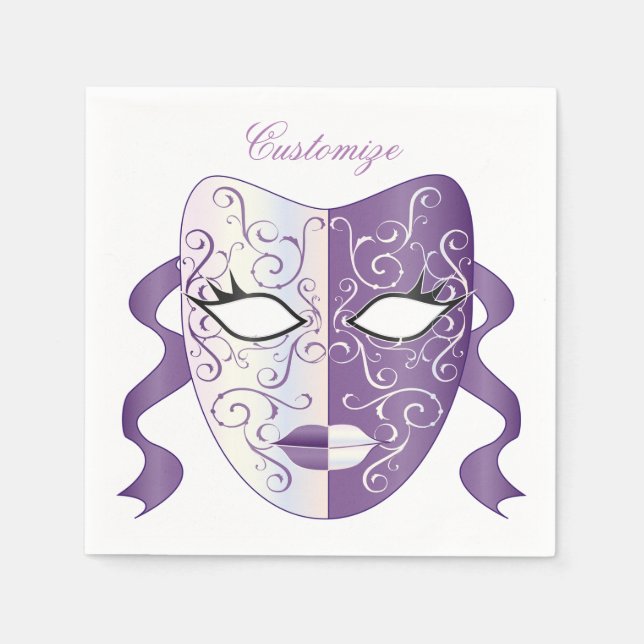 Servilleta De Papel Mardi Gras Mask Thunder_Cove (Anverso)