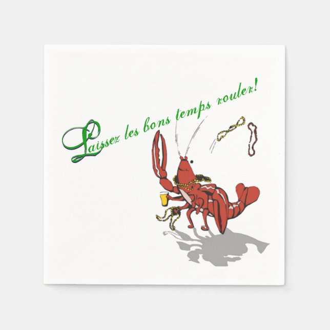 Servilleta De Papel Mardi Gras Partydad Crawfish (Anverso)