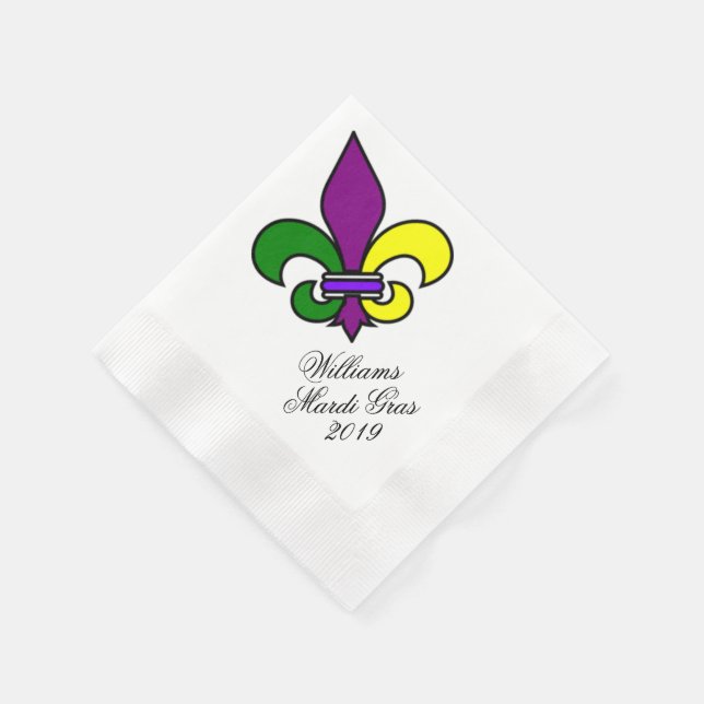 Servilleta De Papel Mardi Gras personalizada (Borde)