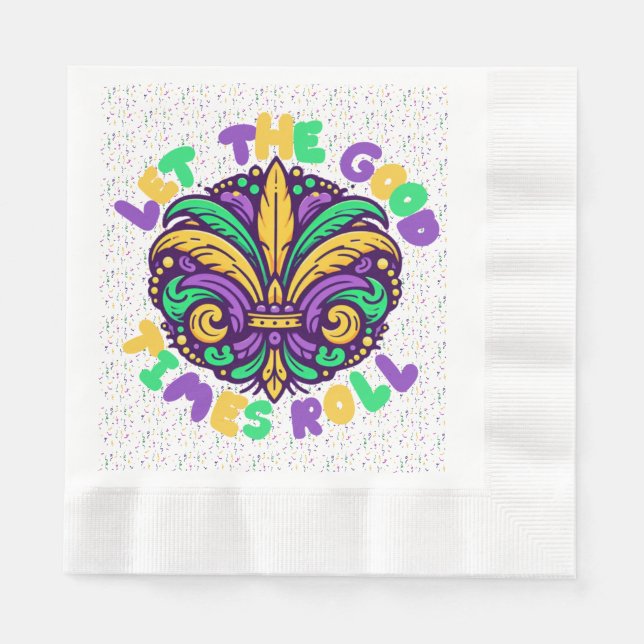 Servilleta De Papel Mardi Gras Que pasen los buenos tiempos (Anverso)