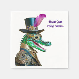 Servilleta De Papel Mardi Gras Steampunk Fiesta Animal Alligator