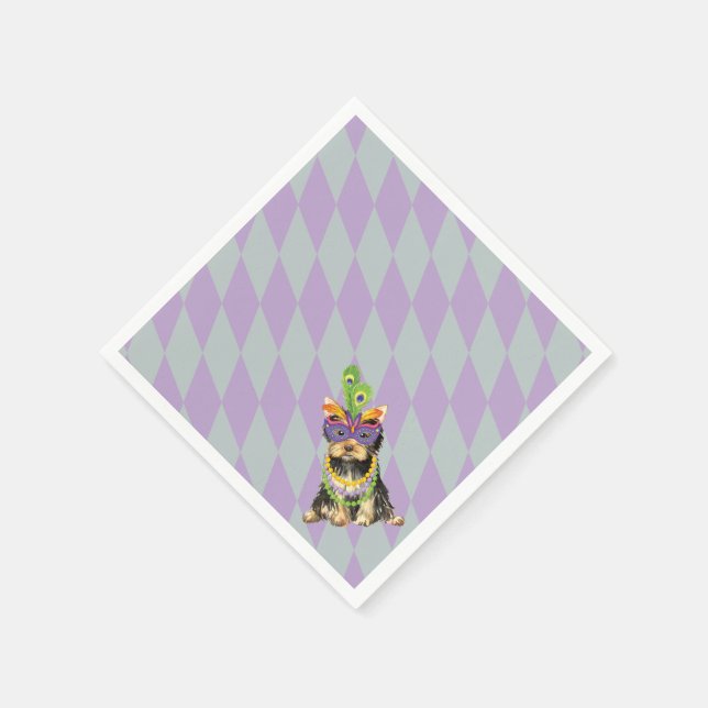 Servilleta De Papel Mardi Gras Yorkie (Borde)