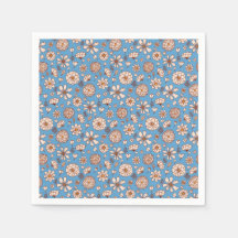 Mareo sin foco Patrón floral azul