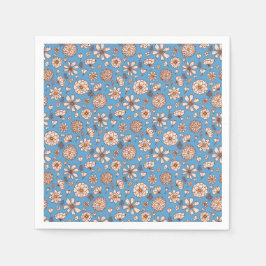 Servilleta De Papel Mareo sin foco Patrón floral azul