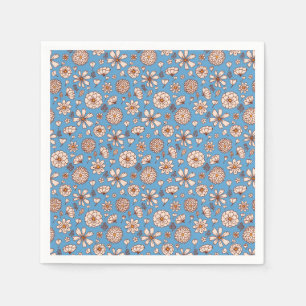 Servilleta De Papel Mareo sin foco Patrón floral azul