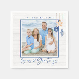 Servilleta De Papel Mares y saludos Foto Nautical Seashell Wood