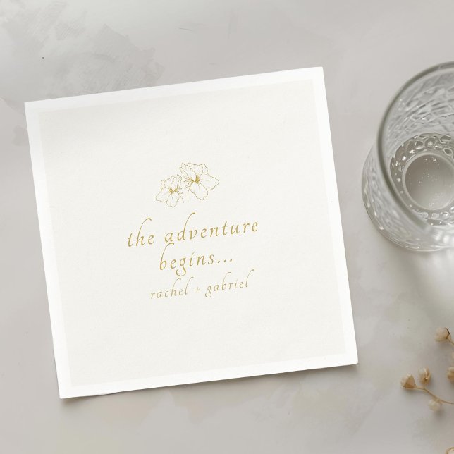 Servilleta De Papel Marfil | Boda Chic Dorado Falso  (Subido por el creador)