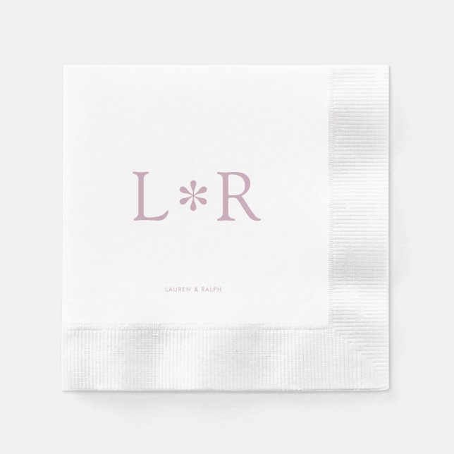 Servilleta De Papel Marfil & Lila | Moderno con Estilo  (Anverso)