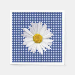 Servilleta De Papel Margarita Blanca Sobre Gingham
