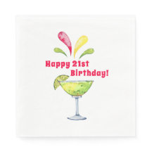 Margarita de acuarela festiva | 21 cumpleaños
