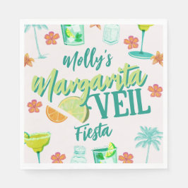 Servilleta De Papel Margarita Veil Bachelorette Party Ilustrada