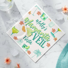 Servilleta De Papel Margarita Veil Bachelorette Party Ilustrada