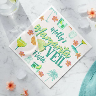 Servilleta De Papel Margarita Veil Bachelorette Party Ilustrada