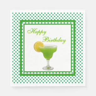 Servilleta De Papel Margarita Verde de Cumpleaños 