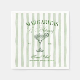 Servilleta De Papel Margaritas and Matrimony Striped Bachelorette