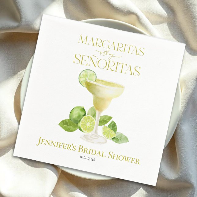Servilleta De Papel Margaritas Con Mi Ducha Bridal Señoritas (Subido por el creador)