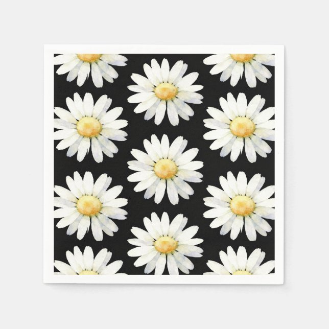 Servilleta De Papel Margaritas de puntos amarillos (Anverso)
