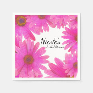 Servilleta De Papel Margaritas Rosadas Floral Margarita Elegante Fiest