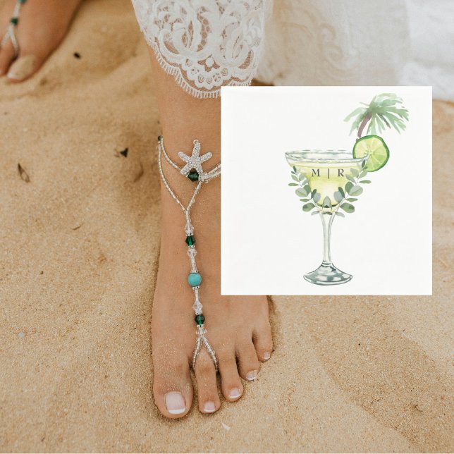Servilleta De Papel Margaritas Tropical Monograma II (Subido por el creador)