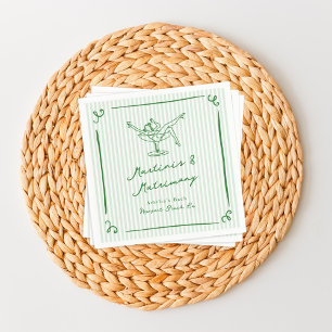 Servilleta De Papel Margaritas Verdes y Matrimonio Caprichoso Dibujado