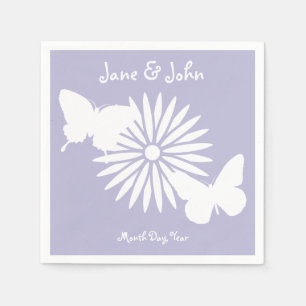 Servilleta De Papel Margaritas y Mariposas en Servilletas de Lavanda